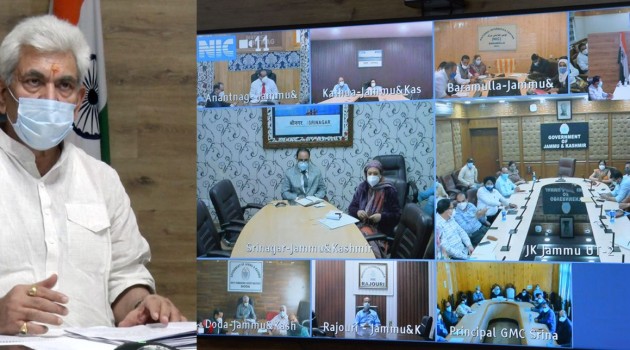 Lt Governor chairs meeting on Covid-19 situation with Senior Doctors from across J&K