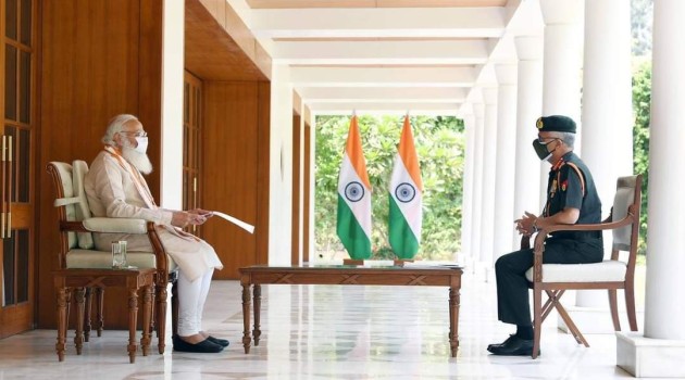 Chief of Army  General MM Naravane called on Prime Minister Narendra Modi today