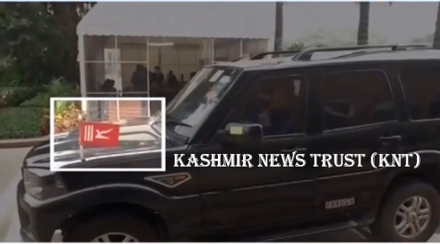 Farooq Abdullah arrives in Parliament with J&K Flag on his vehicle
