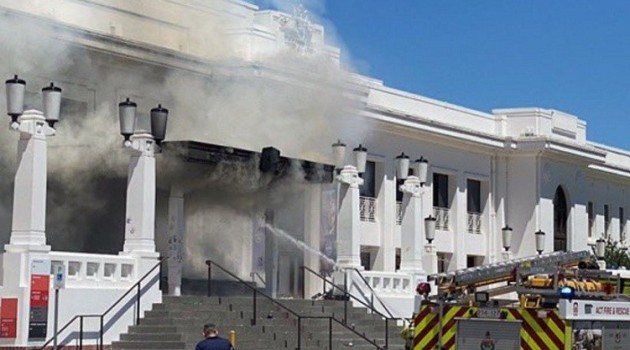 Protestors set Australia’s old Parliament ablaze