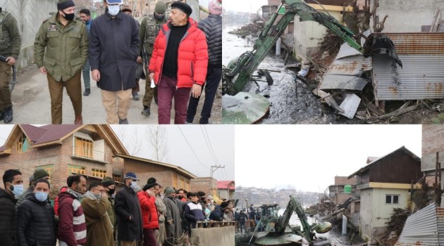 District Admin Srinagar presses Watermaster, Motorboats into action to remove encroachment from Gilsar Lake