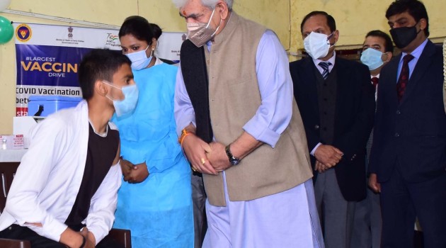 Lt Governor launches COVID-19 vaccination for children aged 15-18 years in J&K