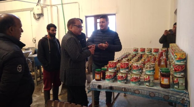 JIT headed by DG Horticulture visit various CA stores, grading line at Pulwama