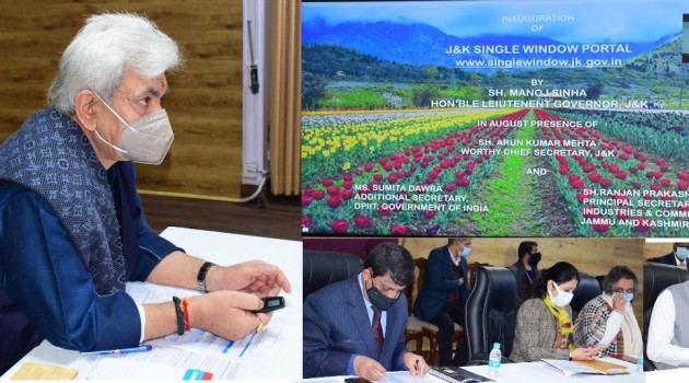 Lt Governor launches J&K Single Window Clearance System