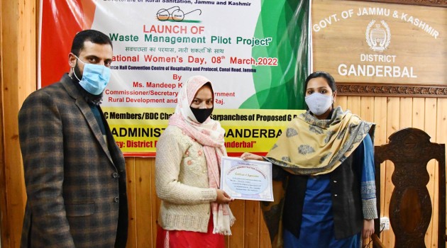 DC Ganderbal felicitates women PRIs on IWD/ launch of Solid Waste Management Pilot project