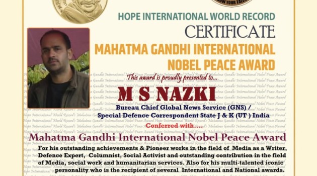 Senior Journalist M S Nazki Awarded