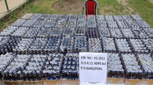 Police recover 1300 bottles of Codeine Phosphate in Bandipora, one arrested