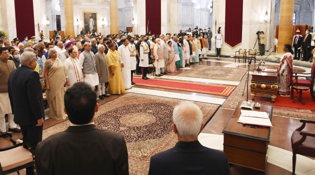 President of India administers the oath of office of Vice President of India to Shri Jagdeep Dhankhar
