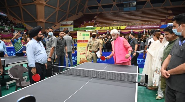 Lt Governor inaugurates 28th National Masters Table Tennis Championships-2022 at Srinagar