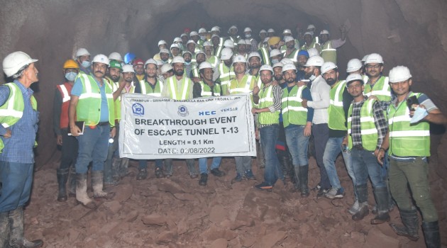 Northern Railway achieve a milestone of breaking through of Escape Tunnel T-13 in J&K
