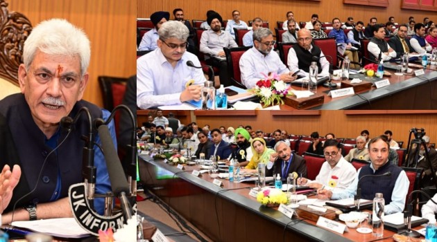 Lt Governor chairs high level meeting of J&K Advisory Board for Development of Kisans & Agriculture department officials to discuss the roadmap on holistic development of Agriculture & allied sectors in UT