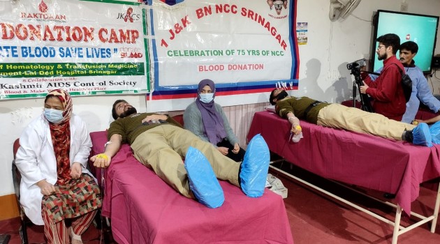 Blood Donation Camps By NCC Units Of Ncc Group Srinagar