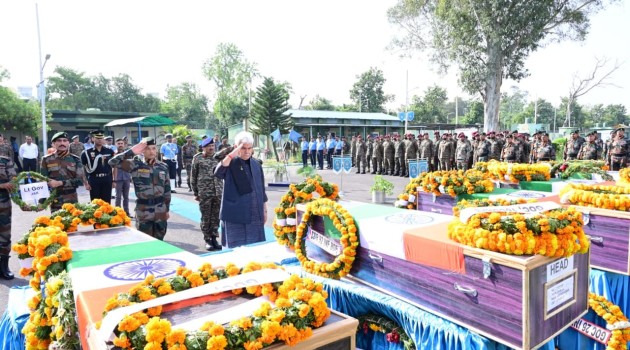 Lieutenant Governor  Manoj Sinha laid wreath and paid tributes to the brave army personnel