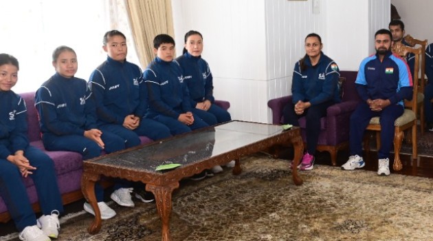 Lt Governor interacts with Indian Wushu team athletes & their coaches bound for 19th Asian Games