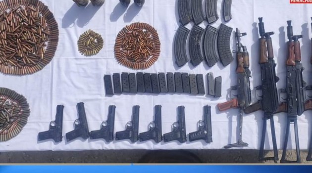 Huge cache of arms recovered close to LoC in Kupwara