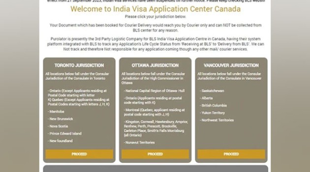Indian Visa services in Canada suspended till further notice