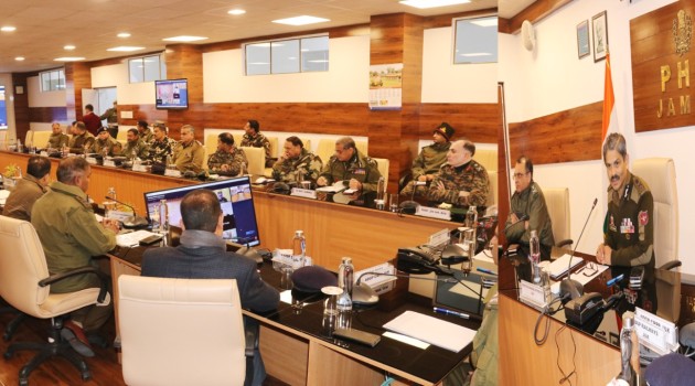 DGP, J&K, GOC 16 Corps chair high level security review meeting at Jammu