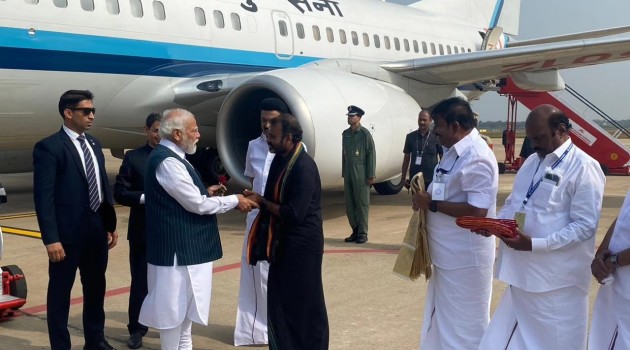 PM Modi arrives in Trichy, to unveil multiple development projects worth Rs 19,850 Cr