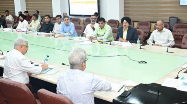 Lt Governor chairs a review meeting of Dept of Industries & Commerce and Dept of Geology & Mining