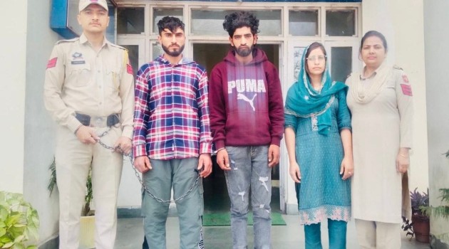 Nagrota police arrested three accused from Ganderbal for aiding escape of a notorious Criminal involved in multiple highway robberies from police custody