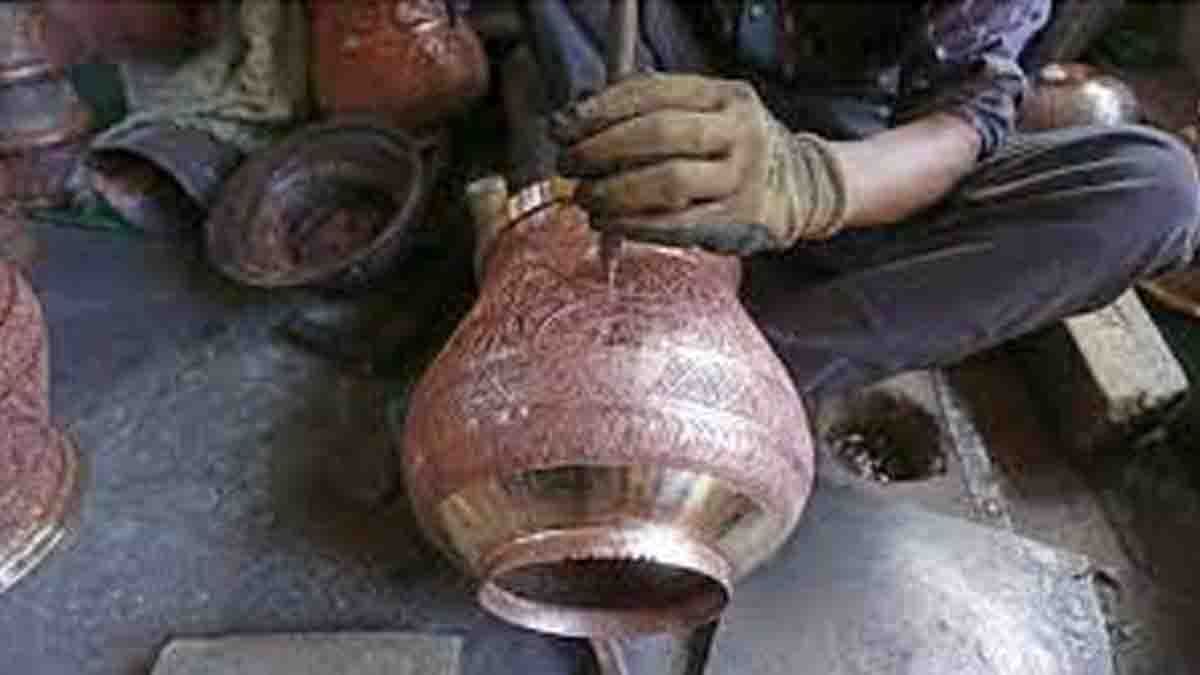 Traditional brass and copper craft of utensil making among the